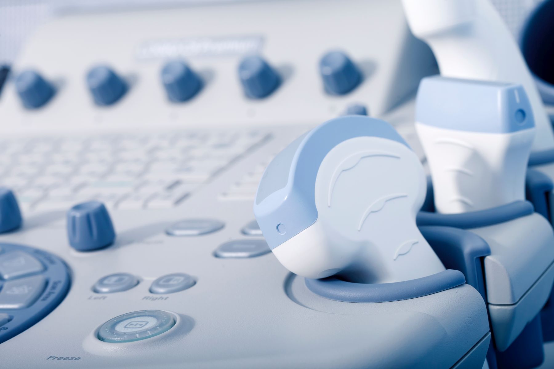 a medical equipment background, close-up ultrasound machine